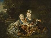 Francois-Hubert Drouais The Duke of Berry and the Count of Provence at the Time of Their Childhood oil painting artist